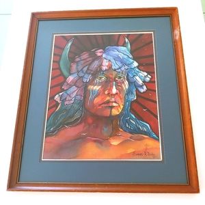Beautiful Indian Chief Vintage 1993 Painting
